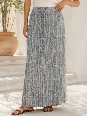 Deborah Murray Made in Canada Embroidered Maxi Skirt Boho Cottagecore